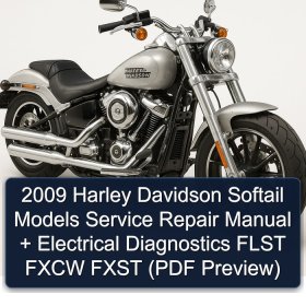 2009 Harley Davidson Softail Models Service Repair Manual + Electrical Diagnostics FLST FXCW FXST (PDF Preview)