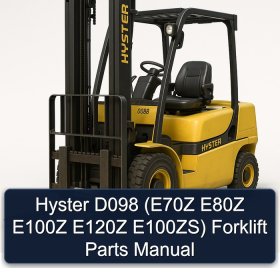 Hyster D098 (E70Z E80Z E100Z E120Z E100ZS) Forklift Parts Manual