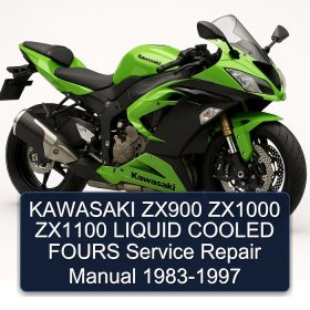 KAWASAKI ZX900 ZX1000 ZX1100 LIQUID COOLED FOURS Service Repair Manual 1983-1997
