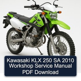 Kawasaki KLX 250 SA 2010 Workshop Service Manual PDF Download