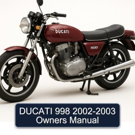 DUCATI 998 2002-2003 Owners Manual