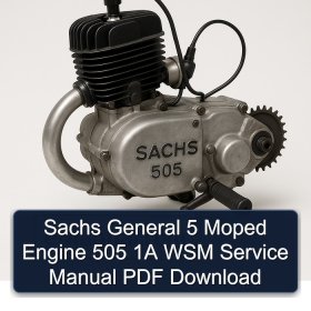Sachs General 5 Moped Engine 505 1A WSM Service Manual PDF Download