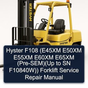 Hyster F108 (E45XM E50XM E55XM E60XM E65XM (Pre-SEM)(Up to SN F10840W)) Forklift Service Repair Manual