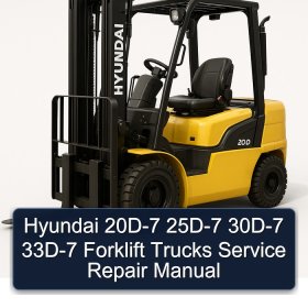 Hyundai 20D-7 25D-7 30D-7 33D-7 Forklift Trucks Service Repair Manual