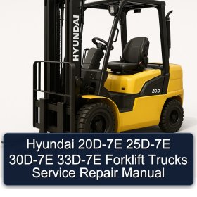 Hyundai 20D-7E 25D-7E 30D-7E 33D-7E Forklift Trucks Service Repair Manual