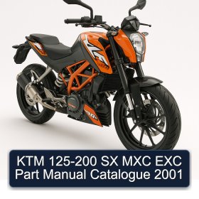 KTM 125-200 SX MXC EXC Part Manual Catalogue 2001