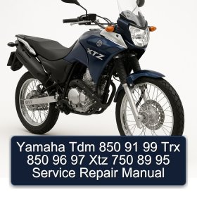 Yamaha Tdm 850 91 99 Trx 850 96 97 Xtz 750 89 95 Service Repair Manual