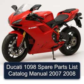 Ducati 1098 Spare Parts List Catalog Manual 2007 2008