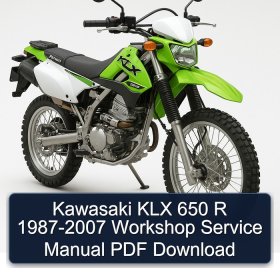 Kawasaki KLX 650 R 1987-2007 Workshop Service Manual PDF Download