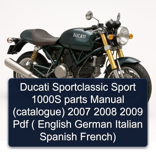 Ducati Sportclassic Sport 1000S parts Manual (catalogue) 2007 2008 2009 Pdf ( English German Italian Spanish French)