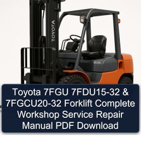Toyota 7FGU 7FDU15-32 & 7FGCU20-32 Forklift Complete Workshop Service Repair Manual PDF Download