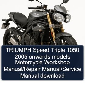 TRIUMPH Speed Triple 1050 2005 onwards models Motorcycle Workshop Manual/Repair Manual/Service Manual download