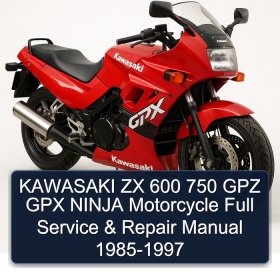 KAWASAKI ZX 600 750 GPZ GPX NINJA Motorcycle Full Service & Repair Manual 1985-1997