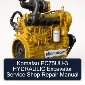 Komatsu PC75UU-3 HYDRAULIC Excavator Service Shop Repair Manual