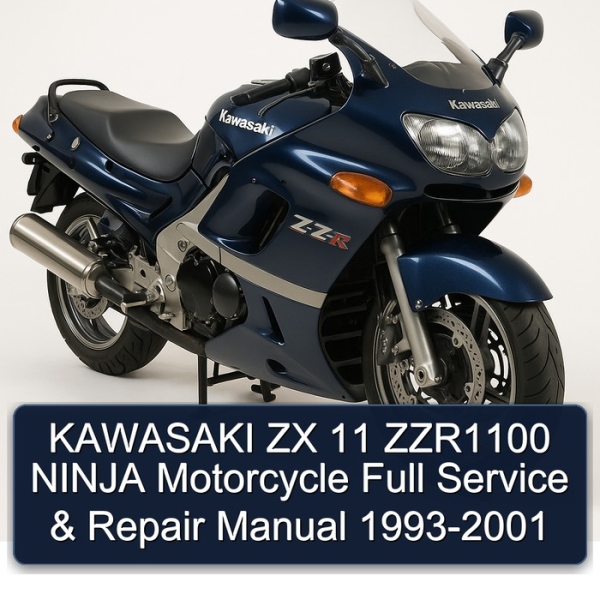 KAWASAKI ZX 11 ZZR1100 NINJA Motorcycle Full Service & Repair Manual 1993-2001