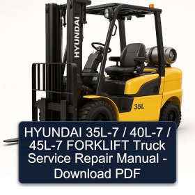HYUNDAI 35L-7 / 40L-7 / 45L-7 FORKLIFT Truck Service Repair Manual - Download PDF