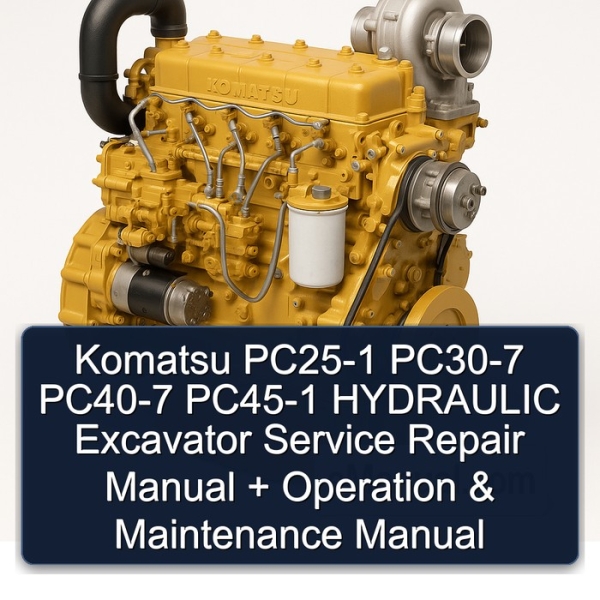 Komatsu PC25-1 PC30-7 PC40-7 PC45-1 HYDRAULIC Excavator Service Repair Manual + Operation & Maintenance Manual