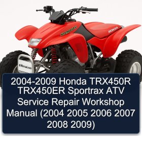 2004-2009 Honda TRX450R TRX450ER Sportrax ATV Service Repair Workshop Manual (2004 2005 2006 2007 2008 2009)