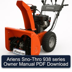 Ariens Sno-Thro 938 series Owner Manual PDF Download
