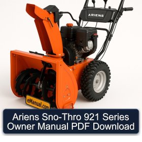 Ariens Sno-Thro 921 Series Owner Manual PDF Download