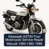 Kawasaki KZ750 Four Motorcycle Service Repair Manual 1980-1985 1988