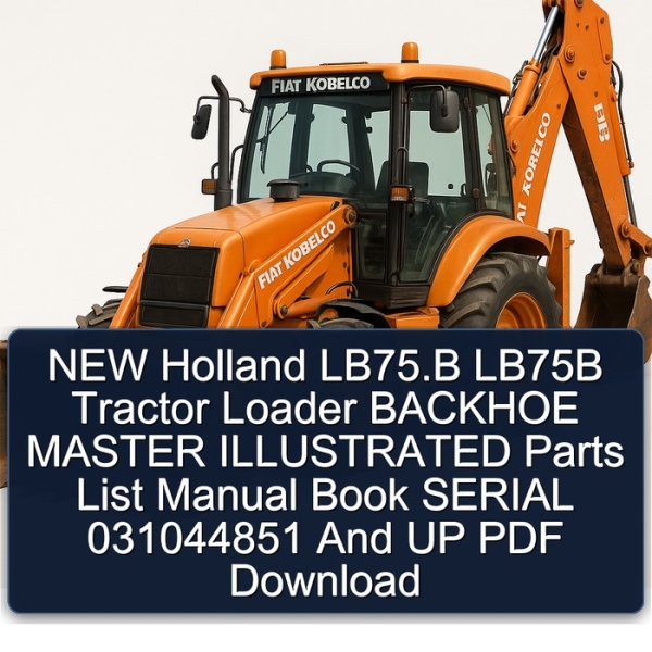 NEW Holland LB75.B LB75B Tractor Loader BACKHOE MASTER ILLUSTRATED Parts List Manual Book SERIAL 031044851 And UP PDF Download