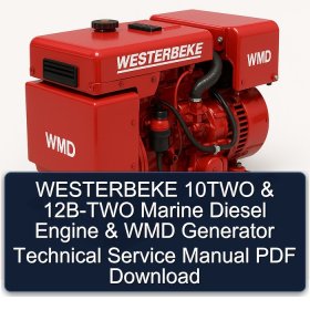 WESTERBEKE 10TWO & 12B-TWO Marine Diesel Engine & WMD Generator Technical Service Manual PDF Download