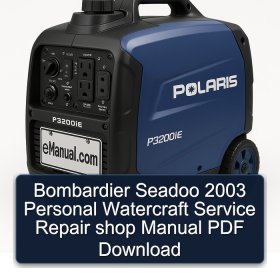 Bombardier Seadoo 2003 Personal Watercraft Service Repair shop Manual PDF Download