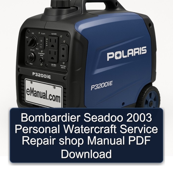 Bombardier Seadoo 2003 Personal Watercraft Service Repair shop Manual PDF Download
