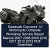 Kawasaki Concours 14 Motorcycle Complete Workshop Service Repair Manual 2007 2008 2009 2010 2011 2012 2013 PDF Download