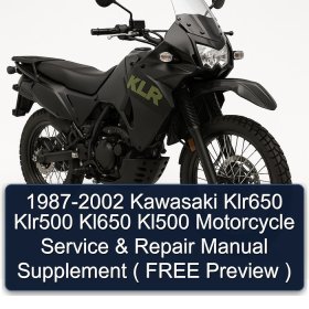 1987-2002 Kawasaki Klr650 Klr500 Kl650 Kl500 Motorcycle Service & Repair Manual Supplement ( FREE Preview )