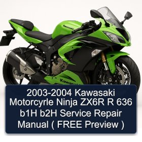 2003-2004 Kawasaki Motorcyrle Ninja ZX6R R 636 b1H b2H Service Repair Manual ( FREE Preview )