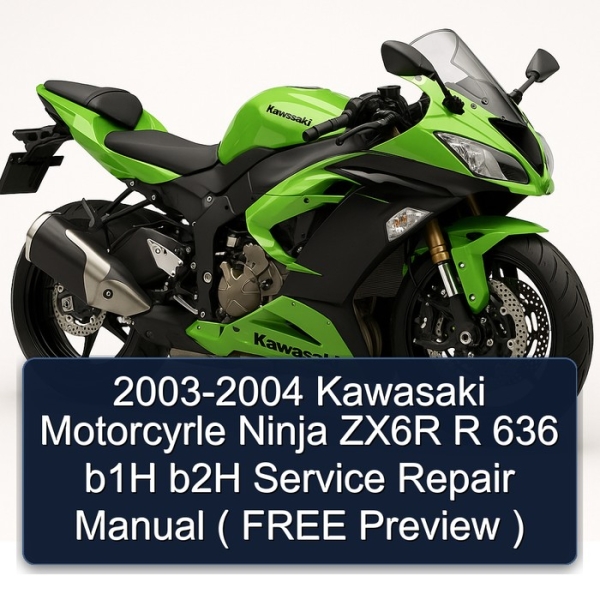2003-2004 Kawasaki Motorcyrle Ninja ZX6R R 636 b1H b2H Service Repair Manual ( FREE Preview )