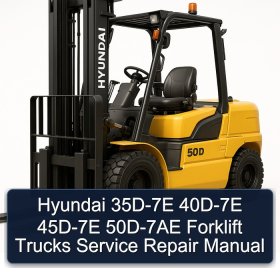 Hyundai 35D-7E 40D-7E 45D-7E 50D-7AE Forklift Trucks Service Repair Manual