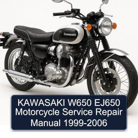 KAWASAKI W650 EJ650 Motorcycle Service Repair Manual 1999-2006