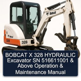 BOBCAT X 328 HYDRAULIC Excavator SN 516611001 & Above Operation & Maintenance Manual