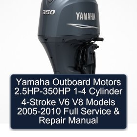 Yamaha Outboard Motors 2.5HP-350HP 1-4 Cylinder 4-Stroke V6 V8 Models 2005-2010 Full Service & Repair Manual