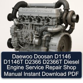 Daewoo Doosan D1146 D1146T D2366 D2366T Diesel Engine Service Repair Shop Manual Instant Download PDF