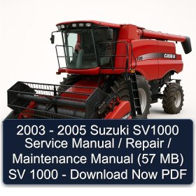2003 - 2005 Suzuki SV1000 Service Manual / Repair / Maintenance Manual (57 MB) SV 1000 - Download Now PDF