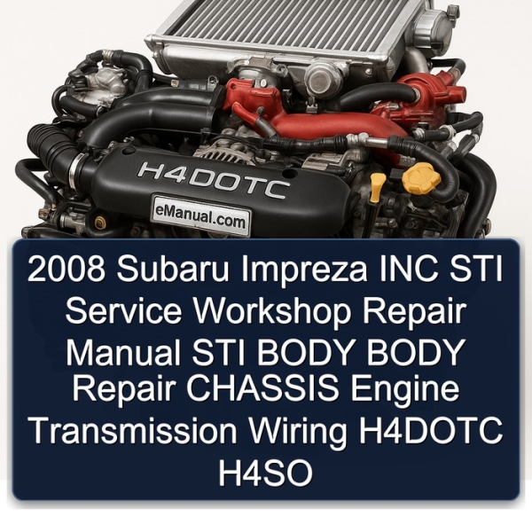 2008 Subaru Impreza INC STI Service Workshop Repair Manual STI BODY BODY Repair CHASSIS Engine Transmission Wiring H4DOTC H4SO