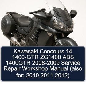 Kawasaki Concours 14 1400-GTR ZG1400 ABS 1400GTR 2008-2009 Service Repair Workshop Manual (also for: 2010 2011 2012)