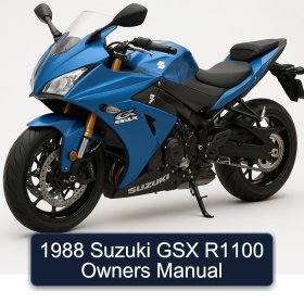 1988 Suzuki GSX R1100 Owners Manual