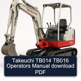 Takeuchi TB014 TB016 Operators Manual download PDF