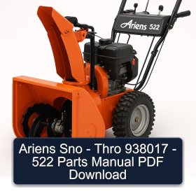 Ariens Sno - Thro 938017 - 522 Parts Manual PDF Download