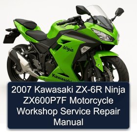 2007 Kawasaki ZX-6R Ninja ZX600P7F Motorcycle Workshop Service Repair Manual