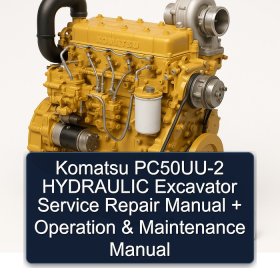 Komatsu PC50UU-2 HYDRAULIC Excavator Service Repair Manual + Operation & Maintenance Manual