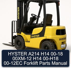 HYSTER A214 H14 00-18 00XM-12 H14 00-H18 00-12EC Forklift Parts Manual