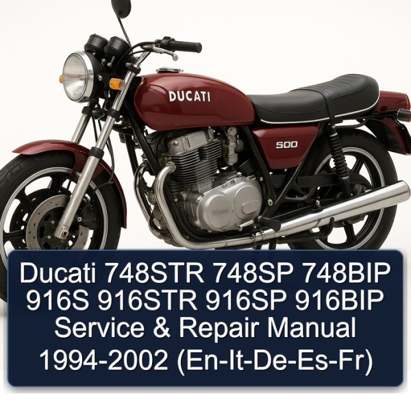 Ducati 748STR 748SP 748BIP 916S 916STR 916SP 916BIP Service & Repair Manual 1994-2002 (En-It-De-Es-Fr)