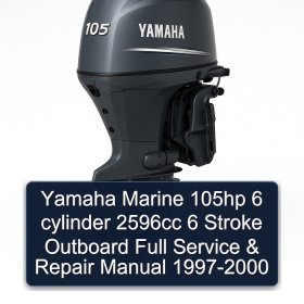Yamaha Marine 105hp 6 cylinder 2596cc 6 Stroke Outboard Full Service & Repair Manual 1997-2000