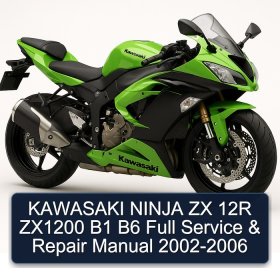 KAWASAKI NINJA ZX 12R ZX1200 B1 B6 Full Service & Repair Manual 2002-2006